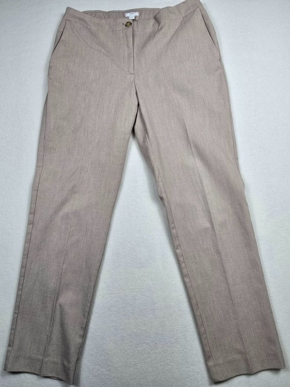 J Jill Womens Beige Straight-Leg Pants Size 10